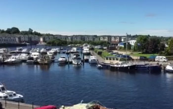 balcony view of Carrick-on-Shannon harbour